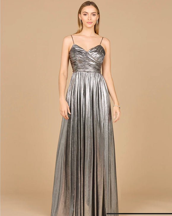 Lara High Slit Metallic Jersey Dress 8120