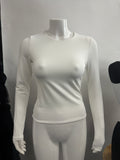 GEORGIA WHITE ROUND NECK COMPRESSION TOP