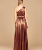 Lara One Shoulder Metallic Dress 8122