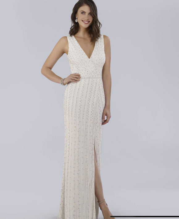 Lara Brand Faux Wrap V-Neck Bridal Gown 51018