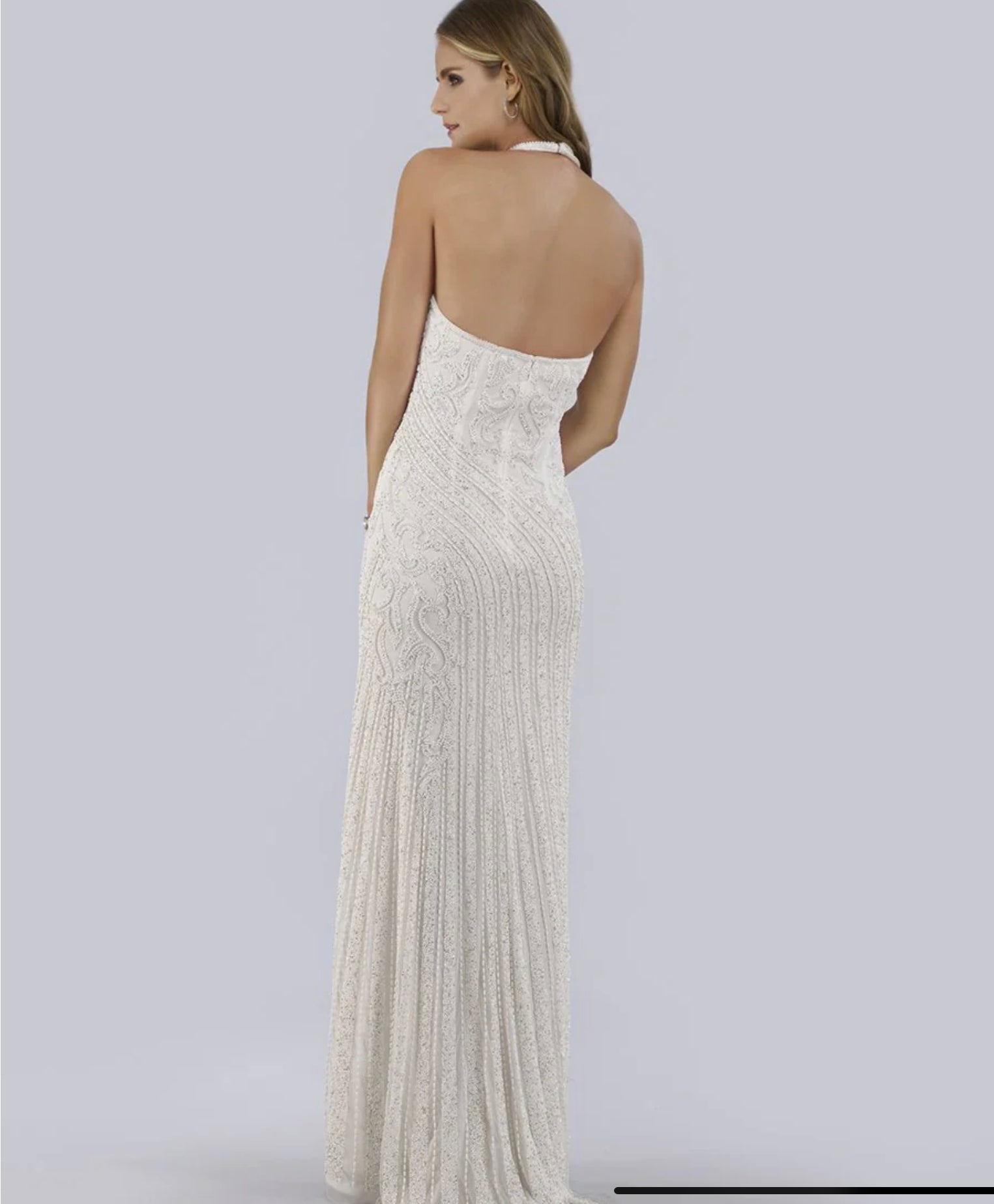 lara dawson beaded wedding dress Lara Dawson Elegant White Beaded Wedding Dress Size 8