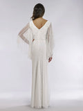 Lara Ivory Ella Beaded Cape Sleeves Wedding Gown 51046