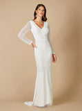 Lara  Ivory Finley Sheer Sleeve Wedding Gown 51088