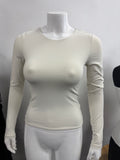 MARLENA IVORY ROUND NECK COMPRESSION TOP
