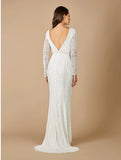 Lara Ivory Flora Beaded Long Sleeve Wedding Gown 51090