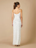 Lara Ivory Frenchie Spaghetti Strap Beaded Wedding Gown 51092