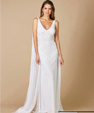 Lara Ivory Gia Beaded Tank with Streamers Wedding Gown 51055