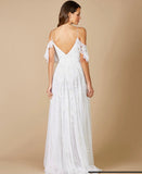 Lara Ivory Giana Beaded Cold-Shoulder Wedding Gown 51064