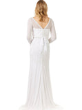 Lara Ivory Grant Long Sleeve Beaded Wedding Gown 51069