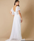 Lara Ivory Greyson Beaded Flutter Sleeve Wedding Gown 51056