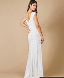 Lara Ivory Gwen Beaded Short Sleeve Wedding Dress 51071