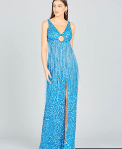 Lara Regan Fringe Sequin Dress 9974 Moreno's Wear Lara Regan Fringe Sequin Dress 9974 Moreno's Wear