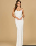 Lara Ivory Scoop Neck Open Back Beaded Bridal Gown 51113