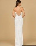 Lara Ivory Scoop Neck Open Back Beaded Bridal Gown 51113