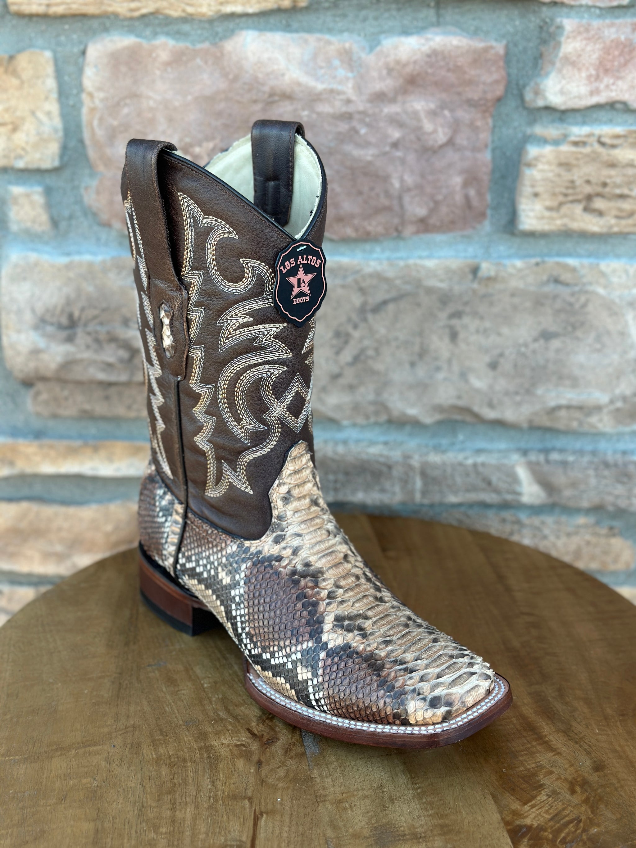 Los Altos Python Oryx Wide Square Toe Boots Moreno s Wear