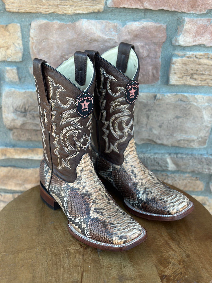 Los Altos Python Oryx Wide Square Toe Boots – Moreno's Wear