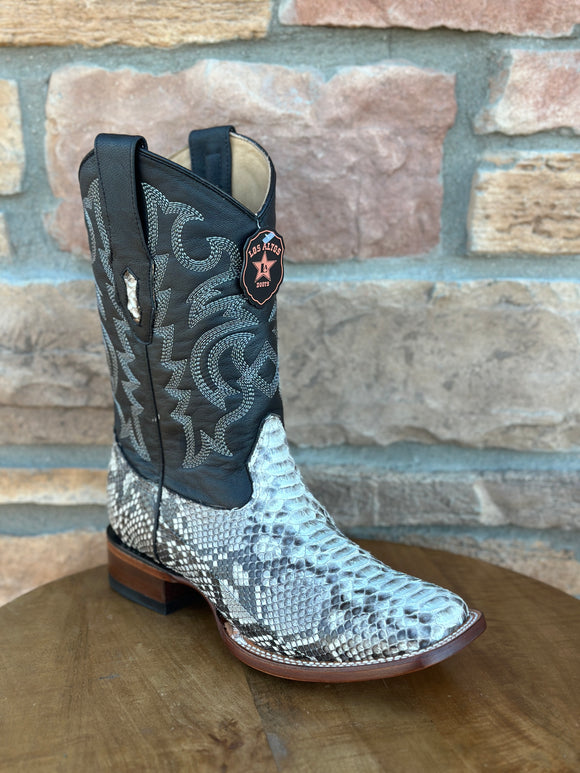Los Altos Natural Python Wide Square Toe Boots – Moreno's Wear