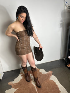 Teresa Faux Brown Dress