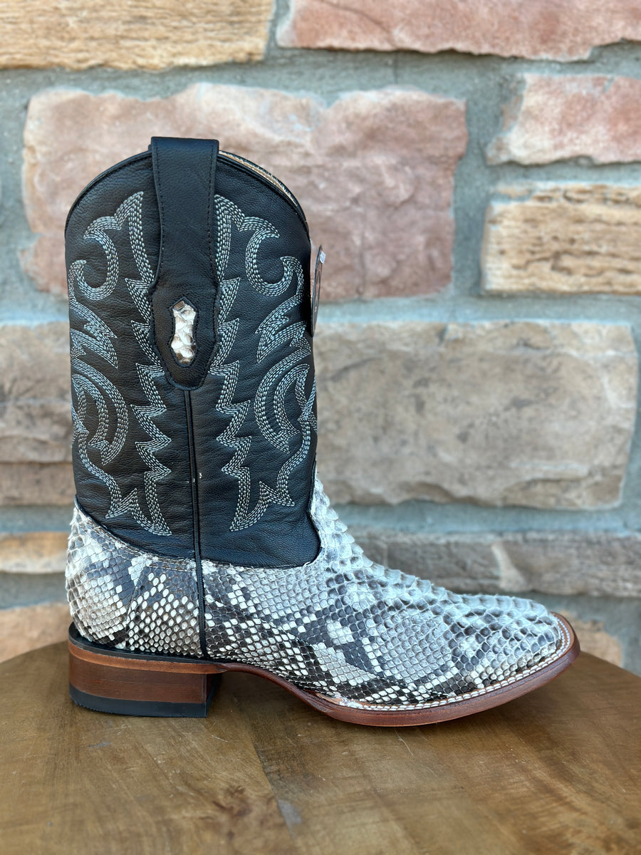 Los Altos Natural Python Wide Square Toe Boots – Moreno's Wear