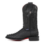 Men’s Rock’Em Bruce Viper Red Bottom Square Toe Boots Black