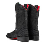 Men’s Rock’Em Bruce Viper Red Bottom Square Toe Boots Black