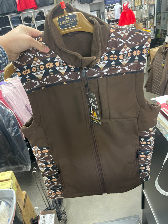 The American West Brown/Aztec Softshell Vest