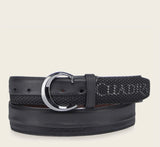 Men’s Cuadra Black Stitching Belt BC438