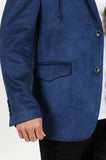 Men’s Platini Navy Blue Western Suede Blazer