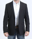 Men’s Platini Double Button Western Black Blazer
