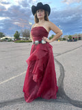 REGINA BURGUNDY DRESS