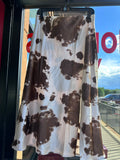 JACKIE COWHIDE SKIRT BROWN