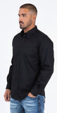Men’s Platini Satin/Cotton Black Shirt