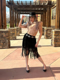 Sarahi Black Fringe Skirt