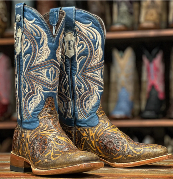 Women's Tanner Mark Floral Hand Tooled Boots