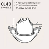 Stetson El Patron Premier 30X Cowboy Felt Hat Black TALL CROWN