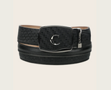 Men's Cuadra Black Bovine Leather Western Belt with SoloClip BC514