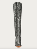 Women's Corral Old-Silver Metallized Embroidery Scrunchable Tall Top Pointed Toe Boots Z5245