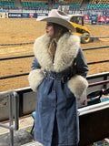 MARGUA Denim Fur Coat