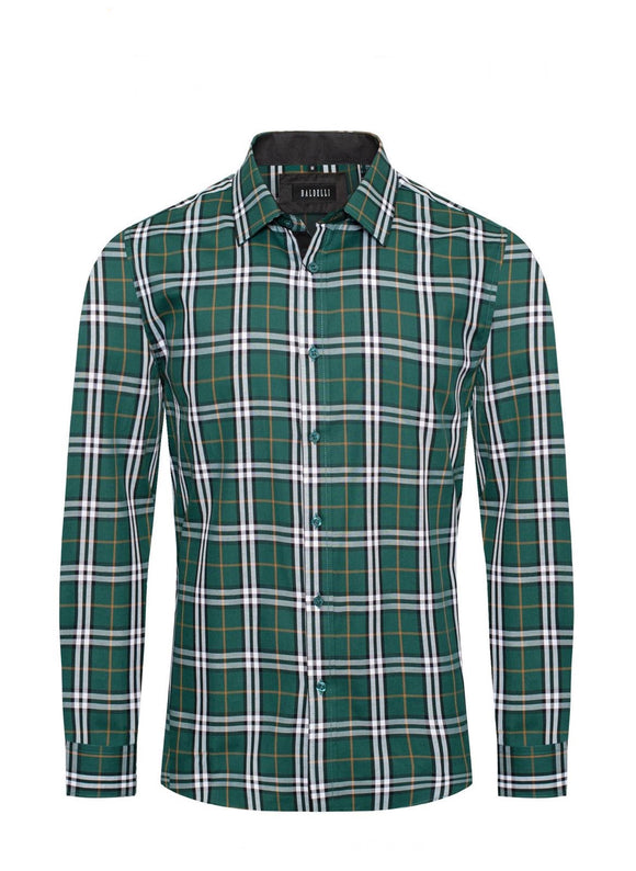 Men’s Emerald Green Checkered Shirt