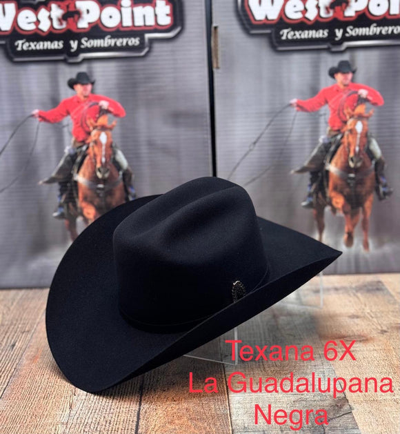 West Point 6X La Guadalupana Black Felt Cowboy Hat