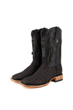 Men's Rock'em Serbia Tejido Wide Square Toe Boots Choco Black