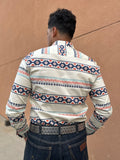 Men’s White Aztec Digital Print Shirt