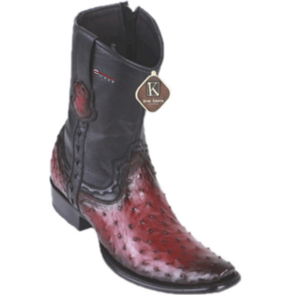 Men’s King Exotic Ostrich Ankle Boots Dubai Toe