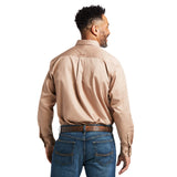 Ariat Men's Khaki Solid Twill Classic Fit Shirt