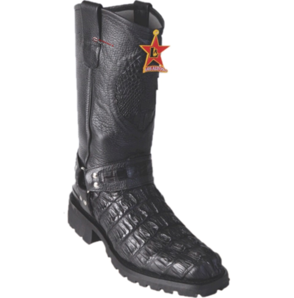 Men s Los Altos Caiman Tail Biker Boots Moreno s Wear