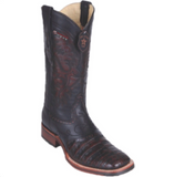 Men’s Los Altos Caiman Belly Boots With Saddle Wide Square Toe (Rubber Sole)
