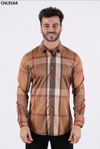 Men's Platini Camel Berry Print Shirt