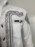 Victor White/Black Embroidered Shirt