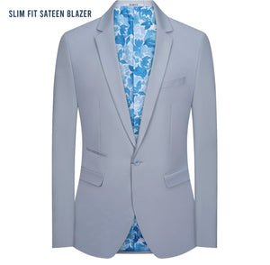 Men's Baby Blue Slim Fit Strech Blazer