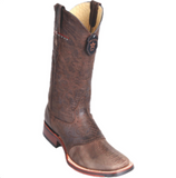 Men’s Los Altos Ostrich Leg Boots With Saddle Wide Square Toe (Rubber Sole)